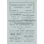 BERKHAMSTED TOWN V HAZELLS 1927 Programme for the Spartan League match at Berkhamsted 26/3/1927.