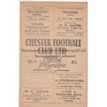 CHESTER - LEYTON 51 FA Cup programme as Non-League Leyton (not Orient) visited Chester, 15/12/51,