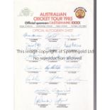 AUSTRALIA CRICKET AUTOGRAPHS 1985 An A4 letter headed sheet for the Tour of UK 1985 signed by 17