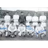CHELSEA B/W 12 x 8 photo, showing Chelsea players posing for a team photo prior to a friendly with a