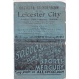 LEICESTER - SHEF WED 1934 Leicester home programme v Sheffield Wednesday, 8/12/1934, fold, some