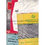 NORWICH Collection of items relating to the 58/59 Norwich Cup run, home programmes v Shef Utd,