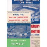 1958 CUP FINAL Official programme, match ticket and songsheet, 1958 Cup Final, Boilton v