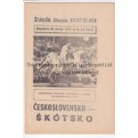 CZECH - SCOTLAND 61 Czechoslovakia programme v Scotland, 1961 in Bratislava. World Cup Qualifier.