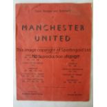 MAN UNITED Programme Manchester United v Glasgow Celtic in Toronto for the Toronto Cup 11/5/1970.