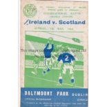 IRELAND REP - SCOTLAND 61 Official programme, Republic of Ireland v Scotland, 7/5/61 in Dublin,