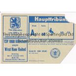 WEST HAM 1972 TSV 1860 Munich v West Ham United (Invitation Friendly) played 17 October 1972 at