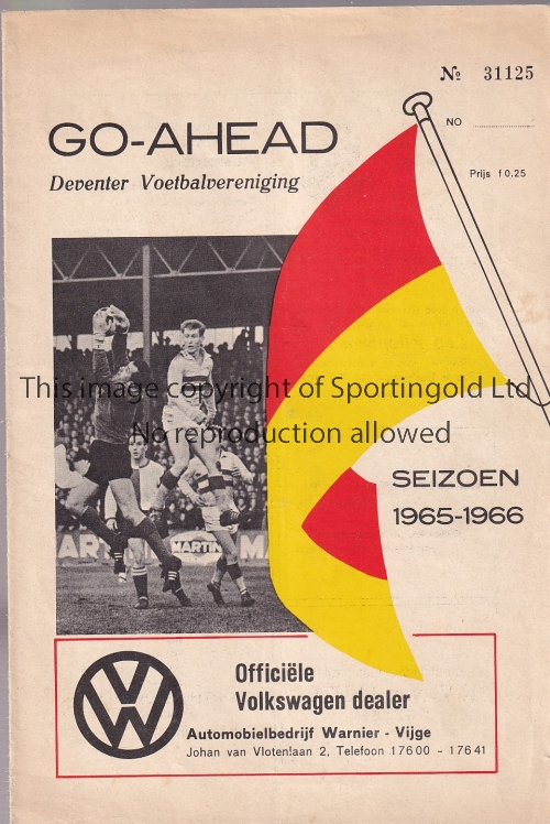 GO AHEAD - CELTIC 65/6 Go Ahead Eagles home programme v Celtic, 29/9/65, Cup-Winners Cup, slight