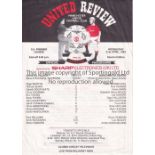 MAN UTD - CCTV 93 Manchester United single sheet programme issued for the Closed Circuit TV