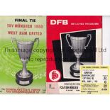 EUROPEAN FINALS Two programmes for ECWC Finals 1965 West Ham v Munich 1860 and 1967 Rangers v Bayern