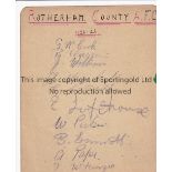 ROTHERHAM COUNTY AUTOGRAPHS 1922/3 An album sheet with 10 autographs. Generally good