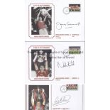 MANCHESTER UTD 'CUP WINNERS' Three signed Commemorative covers, showing the 1977, 1985 and 1990 FA