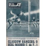 REAL MADRID - RANGERS 63 Issue of Real Madrid magazine dated October 1963 with coverage of Rangers 0