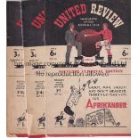 MAN UTD 47/8 Six Manchester United home programmes, 47/8, v Blackburn, Derby (score on cover,