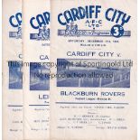 CARDIFF 49/50 Nine Cardiff home programmes, 49/50, v Blackburn (small piece off side of back cover),