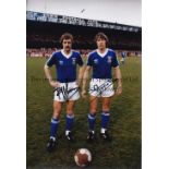 IPSWICH TOWN 1981 B/W 12 x 8 photo showing Frans Thusen and Arnold Muhren posing prior to a game