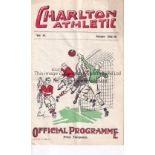 CHARLTON - LEICESTER 1935 Charlton home programme v Leicester, 30/11/1935, minor fold, slight