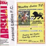 ARSENAL LADIES 96-7 Fourteen Arsenal Ladies programmes, 96/7, includes two Finals and away issues at
