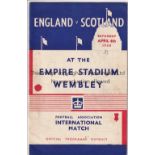 ENGLAND - SCOTLAND 1936 England home programme v Scotland, 4/4/1936 at Wembley, score noted, small