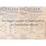 CHELSEA - FULHAM Two Chelsea Reserves home single sheet programmes v Fulham Reserves, 21/2/1931