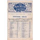 MAN UTD - STALYBRIDGE 1923 Eight page Manchester United home programme v Stalybridge Celtic, 3/2/
