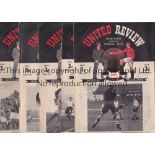 MAN UTD 48/9 Five Manchester United home programmes, 48/9, v Middlesbrough (slight fold), Preston (