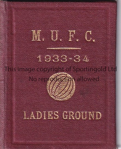 MANCHESTER UNITED 1933-34 Manchester United Season ticket 1933-34 , small booklet with fixtures