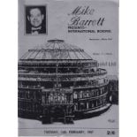 BOXING PROGRAMMES Ten programmes at the Royal Albert Hall including Sibson v Cabrera 27/1/81,