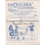 CHELSEA - LIVERPOOL 1934 Chelsea home programme v Liverpool, 8/12/1934, score , scorers noted,