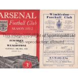 LONDON SENIOR CUPS Two programmes, Finchley v Wealdstone, 10/5/52 at Arsenal, London Senior