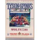 BOXING Official Venue programme for the fight at Trump Plaza in Atlantic City between Mike Tyson and