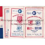 WALES - SCOTLAND Four Wales home programmes v Scotland, 1950, 52, 54 and 56. two have scores etc