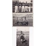 WAR-TIME FOOTBALL From the Ray Lambert collection, three black & white photos. Postcard showing 3