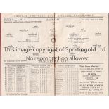 ARSENAL V MANCHESTER CITY 1935 Programme for the League match at Arsenal 21/9/1935, slightly