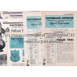 TOTTENHAM Five home Tottenham programmes, Public Trial 17/8/63, Whites v Blues (changes etc