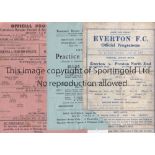 1944/45 Three programmes from 1944/45 season all single sheets - Everton v Preston North End (