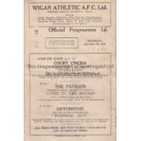 WIGAN ATH - PORT VALE 1934 Wigan Athletic home programme v Port Vale Reserves, 8/9/1934, Wigan ,