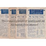 MAN CITY Nine Manchester City home programmes - 1943/44 (3),1944/45 (1),1945/46 (2),1947/48 (2)