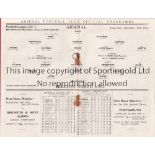 ARSENAL V PRESTON NORTH END 1934 Programme for the League match at Arsenal 25/12/1934, staples