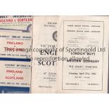 ENGLISH SCHOOLS FOOTBALL England programmes at Wembley v. Germany 1959 team changes, Scotland 1952
