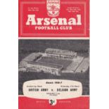 DUNCAN EDWARDS / NEUTRAL AT ARSENAL FC Programme for British Army v. Belgian Army 27/3/1957.