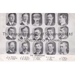 AUSTRALIA CRICKET 1905 Postcard with 15 black & white portraits of the touring team. Writing on