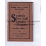 SCOTTISH 1930-31 Scottish Football League Fixtures booklet, 1930-31, First and Second Divisions