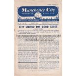 MAN CITY - MAN UTD 54 Manchester City home programme v Manchester United, 28/4/54, four page