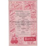 OXFORD UNIV - LONDON 1900 Matchcard programme, Oxford University v London , 8/2/1900 at Queen's