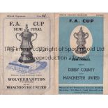 FA CUP SEMI FINALS Two FA Cup Semi Finals programmes both at Hillsborough Derby v Manchester