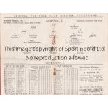 ARSENAL - LIVERPOOL 33 Arsenal home programme v Liverpool, 2/12/1933, score noted., slight fold,