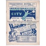 MAN CITY - SHEF UTD 1938 Manchester City home programme v Sheffield United, 22/10/1938, minor