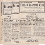 FULHAM Thirteen Fulham home programmes - 1945/46 (2),1946/47 (3), 1947/48 (1)1949/50 (1) and 1952/53