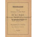 WARTIME 45 Programme, Polonia v 53rd (W) Division, 6/10/45 at Wuppertal. George Swindin in goal